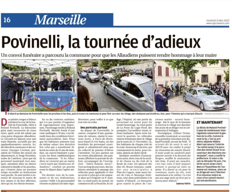 Article La Provence - Povinelli, la tournée d'adieux